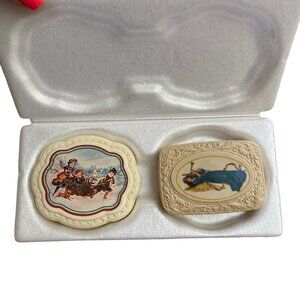 Vtg Avon Decal Soap Set White Christmas Collection 2x75g Made in Ireland